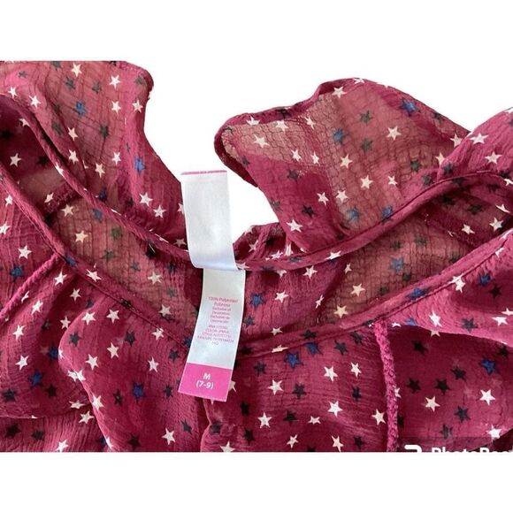 👏🏼👏🏼HOST PICK👏🏼👏🏼No Boundaries Burgundy Airy Top with Stars M - Picture 5 of 5